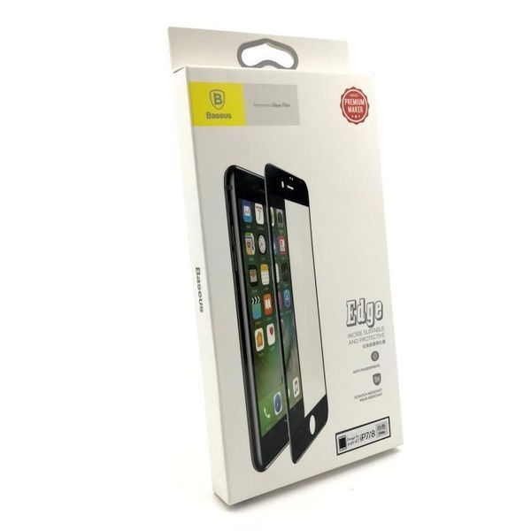 Захисне скло Baseus 0.3mm All-screen Arc-surface Tempered Glass Film For iPhone 7/8 Black 00000001371 фото