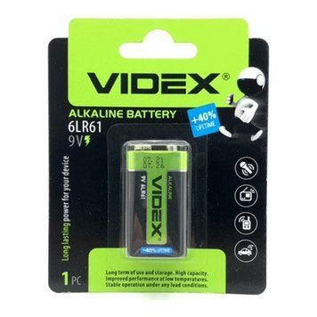 Батарейки VIDEX 6LR61 9V BLI 1 Крона 00000000342 фото