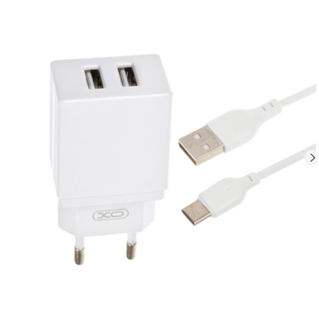 МЗП XO L75 2.4A/2USB + Type-C (Белый) 00000008207 фото