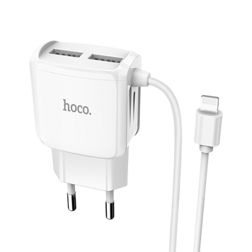 МЗП HOCO C59A Mega joy 2USB/2,1A+Lightning White 00000007254 фото