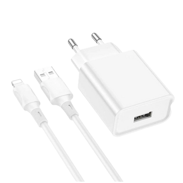 МЗП BOROFONE BA74A Aspirer single port charger set(iP) White 00000007364 фото