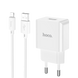 МЗП HOCO C106A Leisure single port charger set(iP) White 00000007365 фото 1