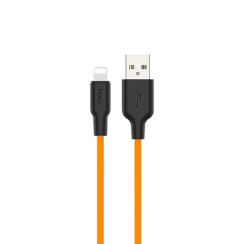 Кабель HOCO X21 Plus Silicone Lightning 1m Black&Orange 00000005863 фото