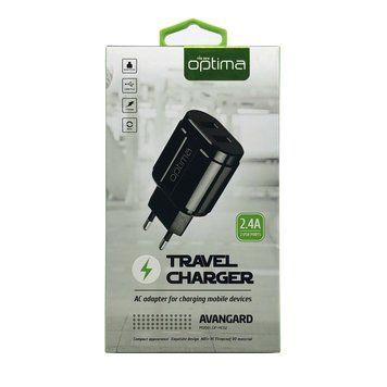 МЗП Optima Avangard OP-HC02 2USB 2.4A + Cable iPhone X Black 00000002373 фото