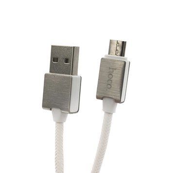 Кабель HOCO U49 Refined Steel for Micro 2,4A/1,2m. White 00000001940 фото
