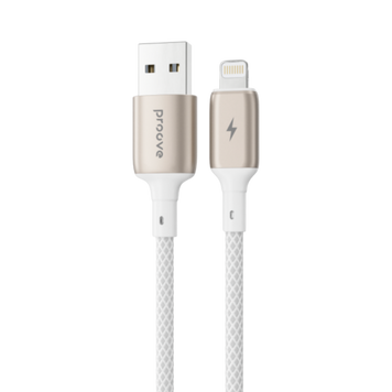Кабель Proove Dense Metal Lightning 2.4A (1m) (white) 00000001994 фото