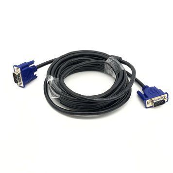 Кабель VGA 3+2 5m, male to male (папа-папа), 2 ферита, чорно-синій, пакет Q100 00000002097 фото