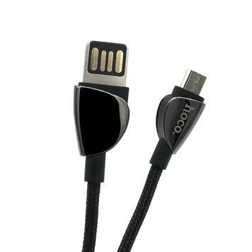 Кабель HOCO U62 Simple Charging Cable for Micro 2-Sided/2,4A/1,2m. Black 00000001944 фото