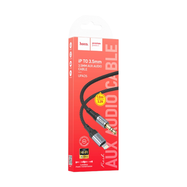 AUX-кабель НОСО UPA26 Fresh digital audio conversion cable iP Black 00000007471 фото