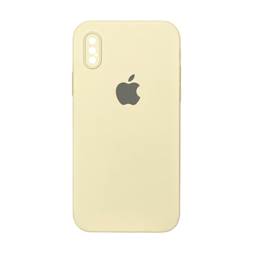 Чехол Silicone Case Full Camera Square side for iPhone XS Cream 00000008269 фото
