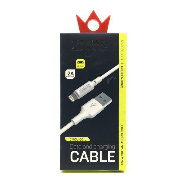 Кабель Crown СMCU-001L USB- Lightning (iPhone) белый 00000001888 фото