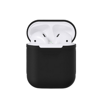 Чехол for AirPods 1/2 SILICONE CASE/MICROFIBER Black 00000007871 фото