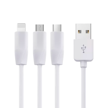 Кабель HOCO X1 Rapid 3 in 1 (Lightning+Micro+Type C) 1m white 00000001954 фото
