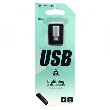Переходник BOROFONE BV5 адаптер Micro-USB to Lightning converter OTG support 00000002552 фото