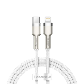Кабель Baseus Cafule Metal Type-C to Lightning PD 20W (CATLJK-A02) White 1m 00000006297 фото