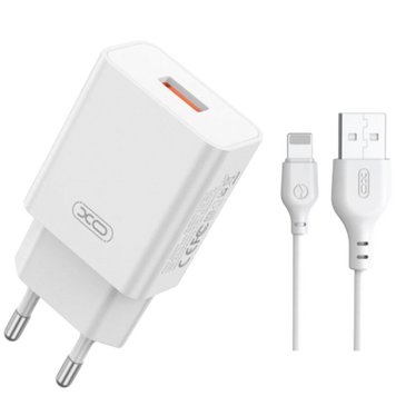 МЗП XO L127 18W/1USB + Lightning (Белый) 00000008689 фото