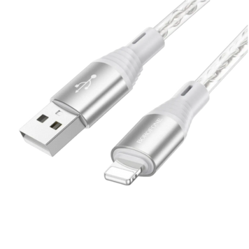 Кабель BOROFONE BX96 Ice crystal silicone charging data cable iP Gray 00000006801 фото