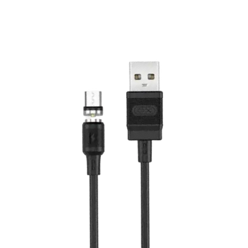 Кабель XO NB187 PVC Magnetic USB - MicroUSB 2.1A/1m Black 00000007049 фото