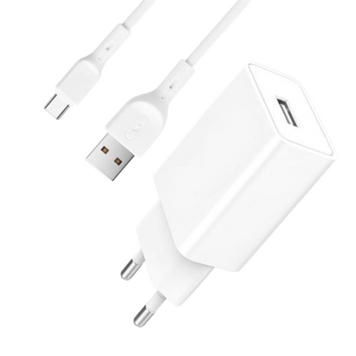 МЗП SkyDolphin SC36T 1USB/2.4A + (USB - Type-C) (Білий) 00000008686 фото