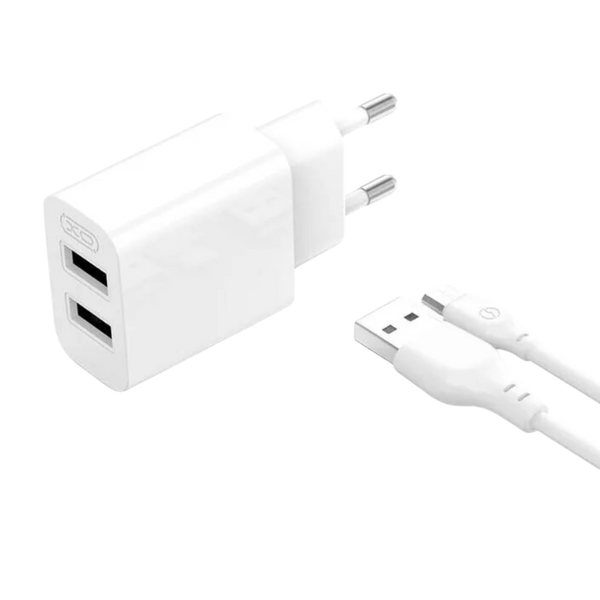 МЗП XO L109 2USB/2.4A + (USB - MicroUSB) (Білий) 00000008687 фото