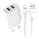 МЗП XO L109 2USB/2.4A + (USB - MicroUSB) (Білий) 00000008687 фото 4