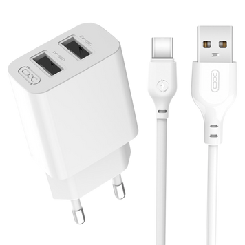 МЗП XO L109 2USB/2.4A+ (USB - Type-C) (Белый) 00000008688 фото
