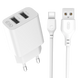 МЗП XO L109 2USB/2.4A+ (USB - Type-C) (Белый) 00000008688 фото 1