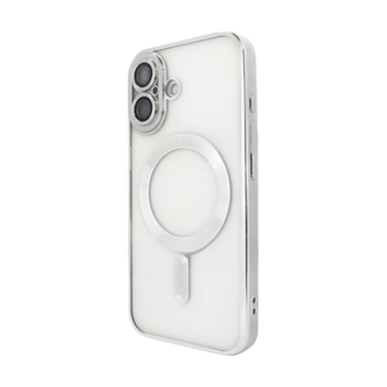 Чохол TPU Metallic Full Camera with Magsafe для Apple iPhone 16 (Matte Silver) 00000008893 фото