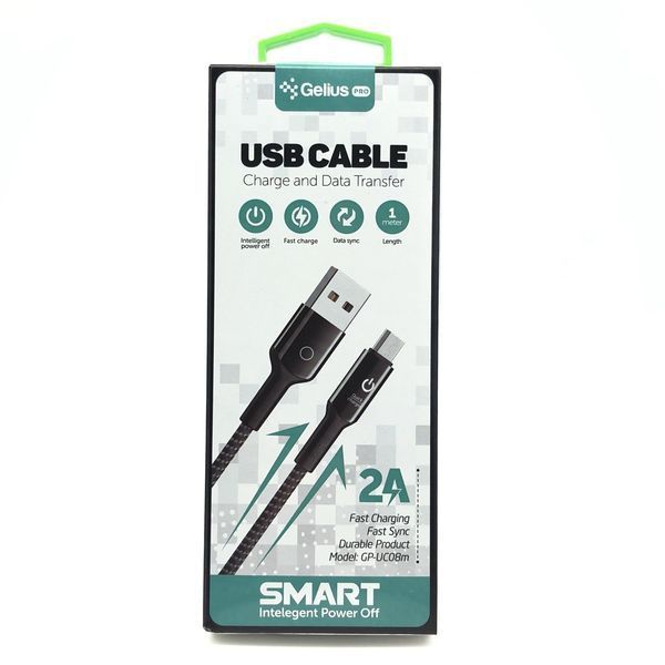 Кабель Gelius Pro Smart GP-U08m MicroUSB Black (2A)(1m) 00000001910 фото