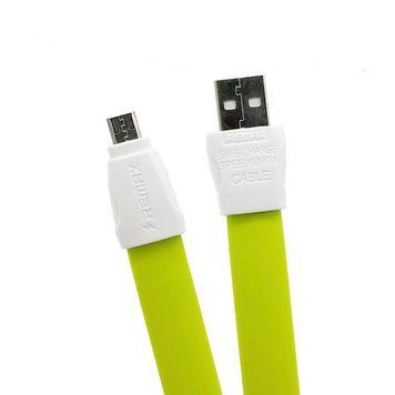 Кабель Remax Flat Full Speed II RC-011m Micro 2,1A/1m Green 00000002069 фото