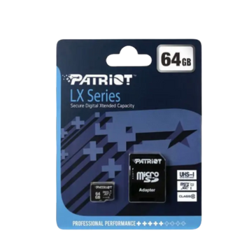 Карта пам'яті microSDXC 64Gb Patriot LX class 10 (adapter SD) 00000007656 фото
