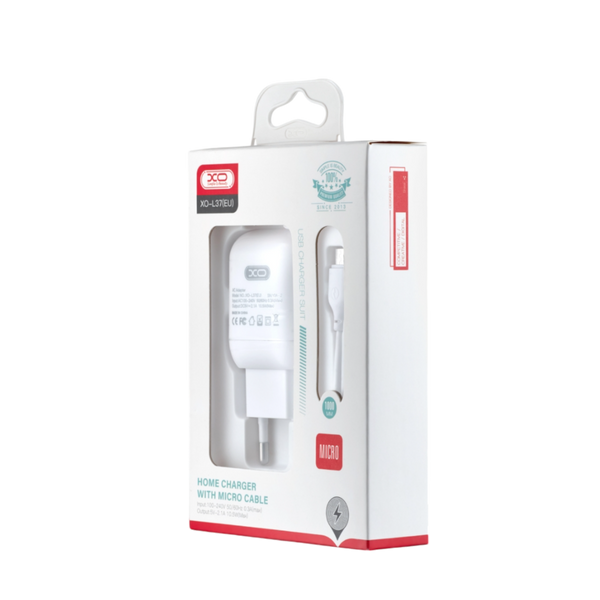 МЗП XO L37 2.1A/1USB + MicroUSB (Белый) 00000008202 фото