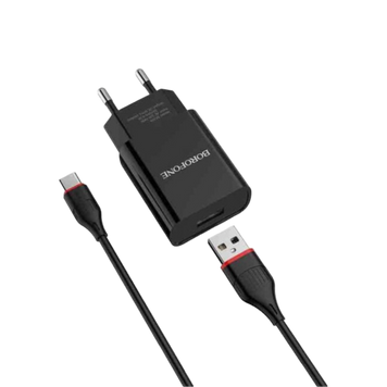 МЗП Borofone Borofone BA20A 1USB/2.1A + MicroUSB (Черный) 00000006316 фото