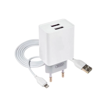МЗП XO L65 2.4A/2USB + Lightning (Белый) 00000008204 фото