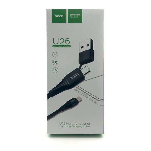 Кабель Hoco U26 Multi-Functional iPhone 6 Black 1m 00000001931 фото