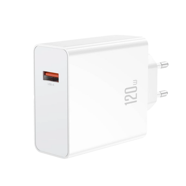 МЗП XO L128 (EU) 120W USB-A fast charging charger with Type-C cable Білий 00000007262 фото